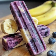 Blackberry and Blueberry Banana Frozen Yogurt Sticks