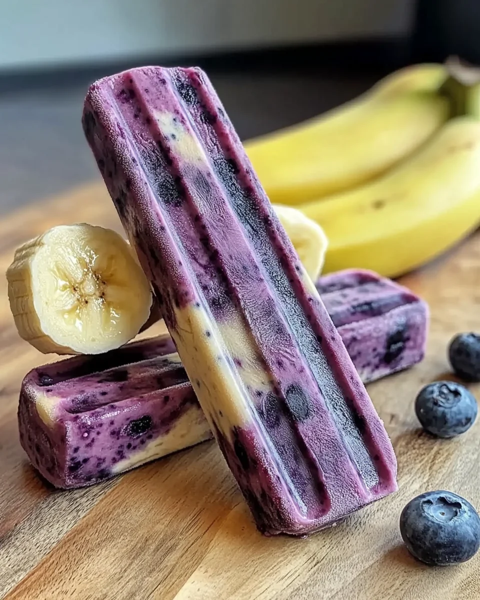 Blackberry and Blueberry Banana Frozen Yogurt Sticks Recipe
