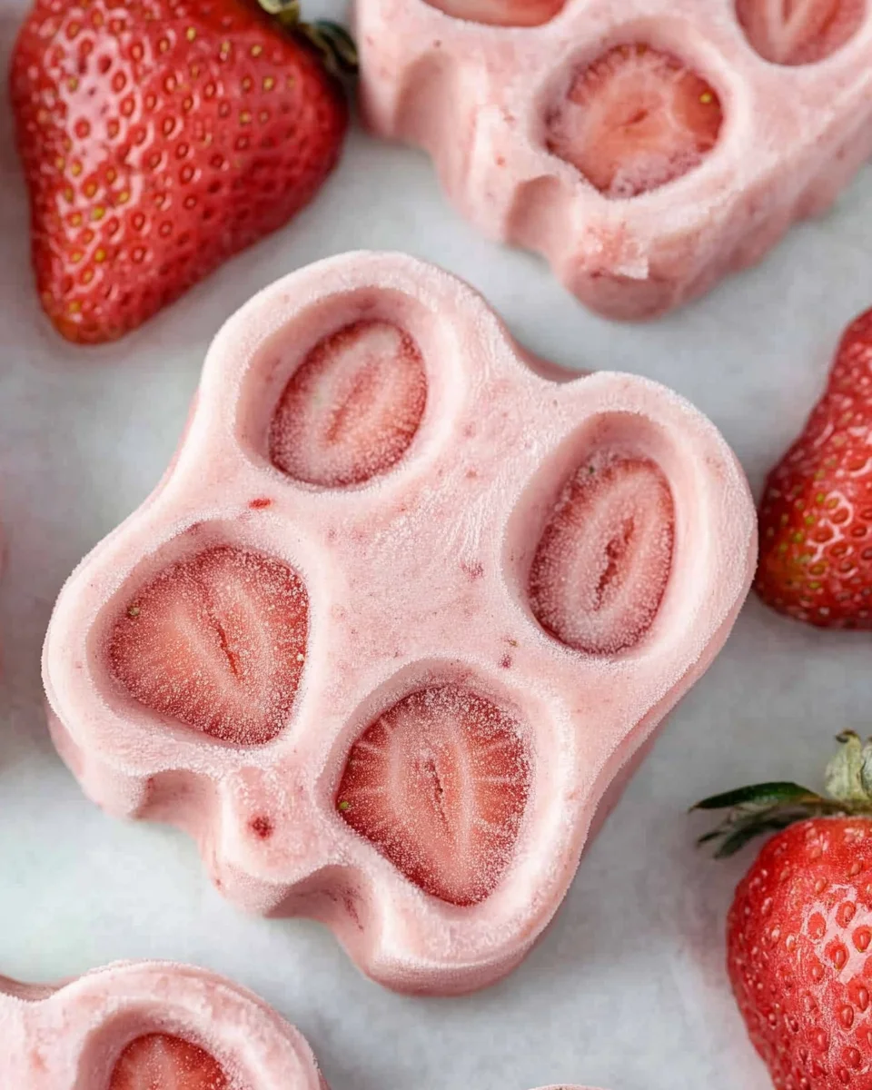 Strawberry Yogurt Frozen Treats for Dogs