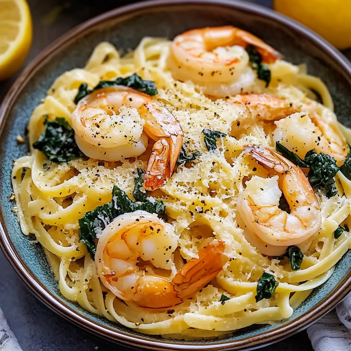 Lemon Garlic Parmesan Shrimp Pasta