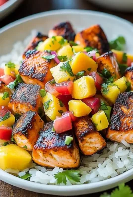 Crispy Air Fryer Salmon Bites with Mango Salsa