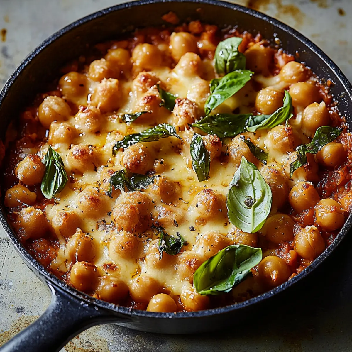Skillet Cheesy Chickpeas