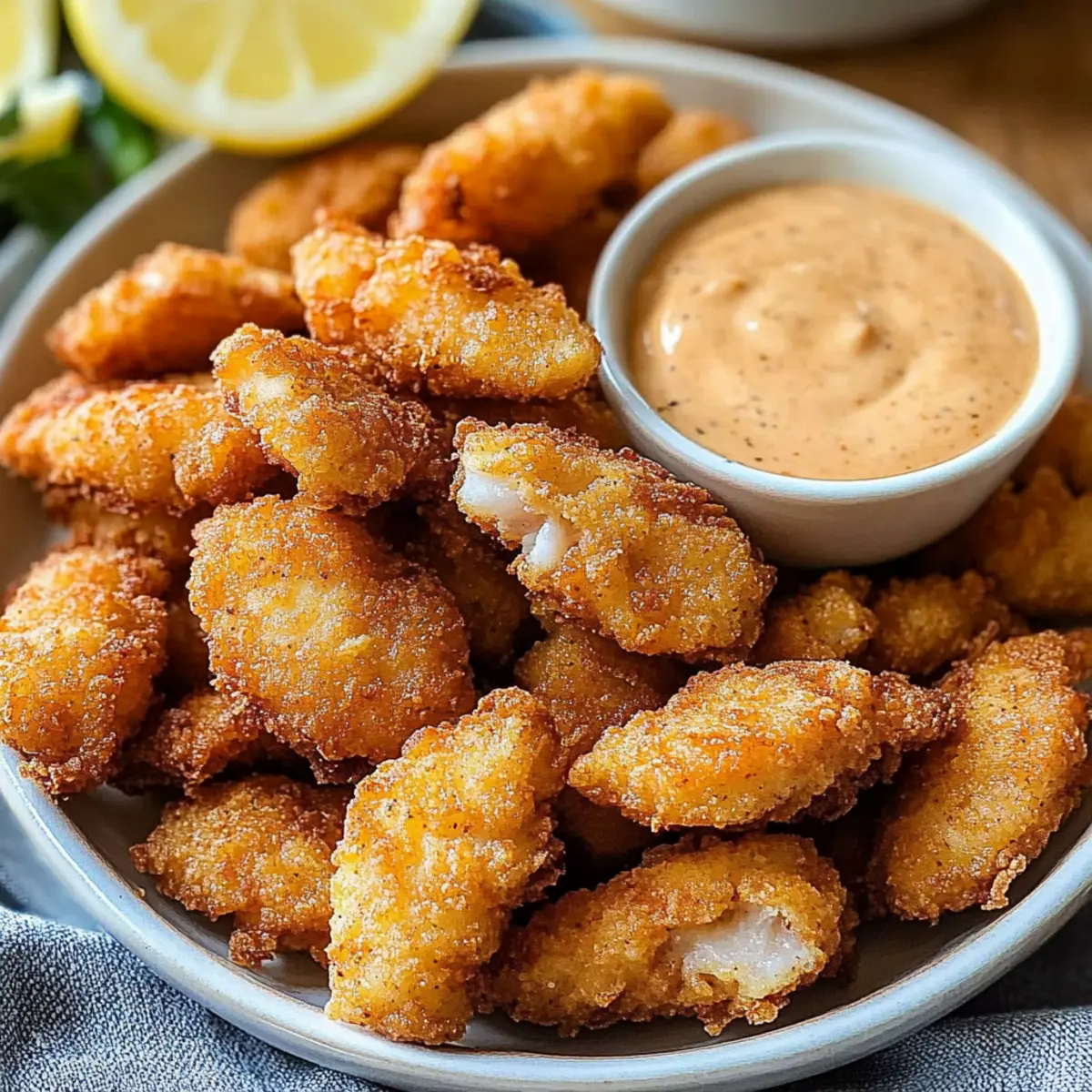 Crispy Catfish Nuggets with Cajun Dipping Sauce