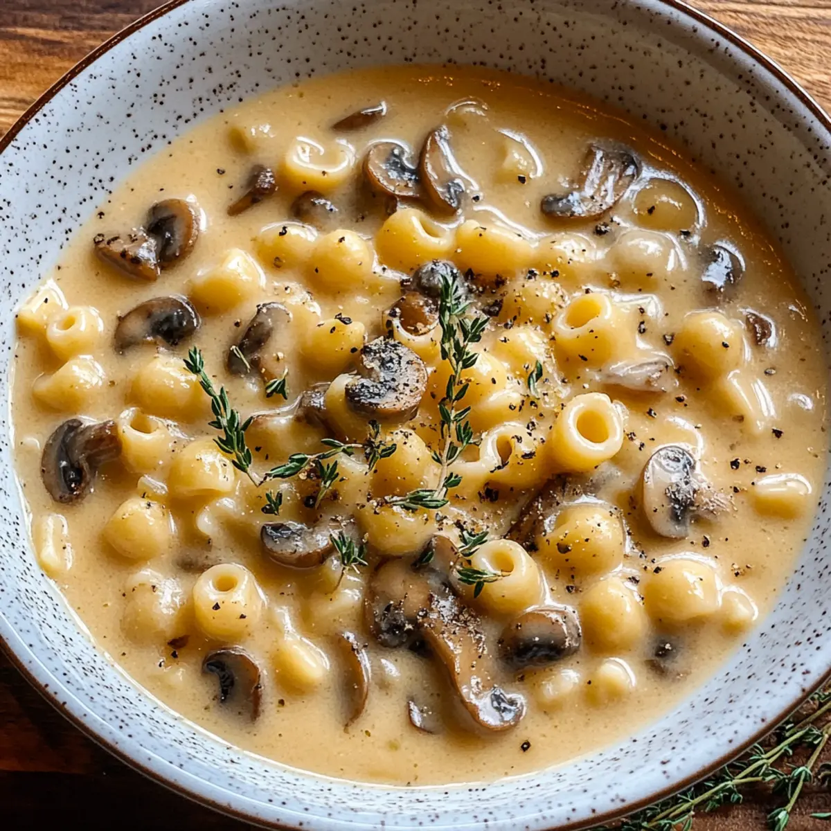 Creamy Mushroom Pasta Soup