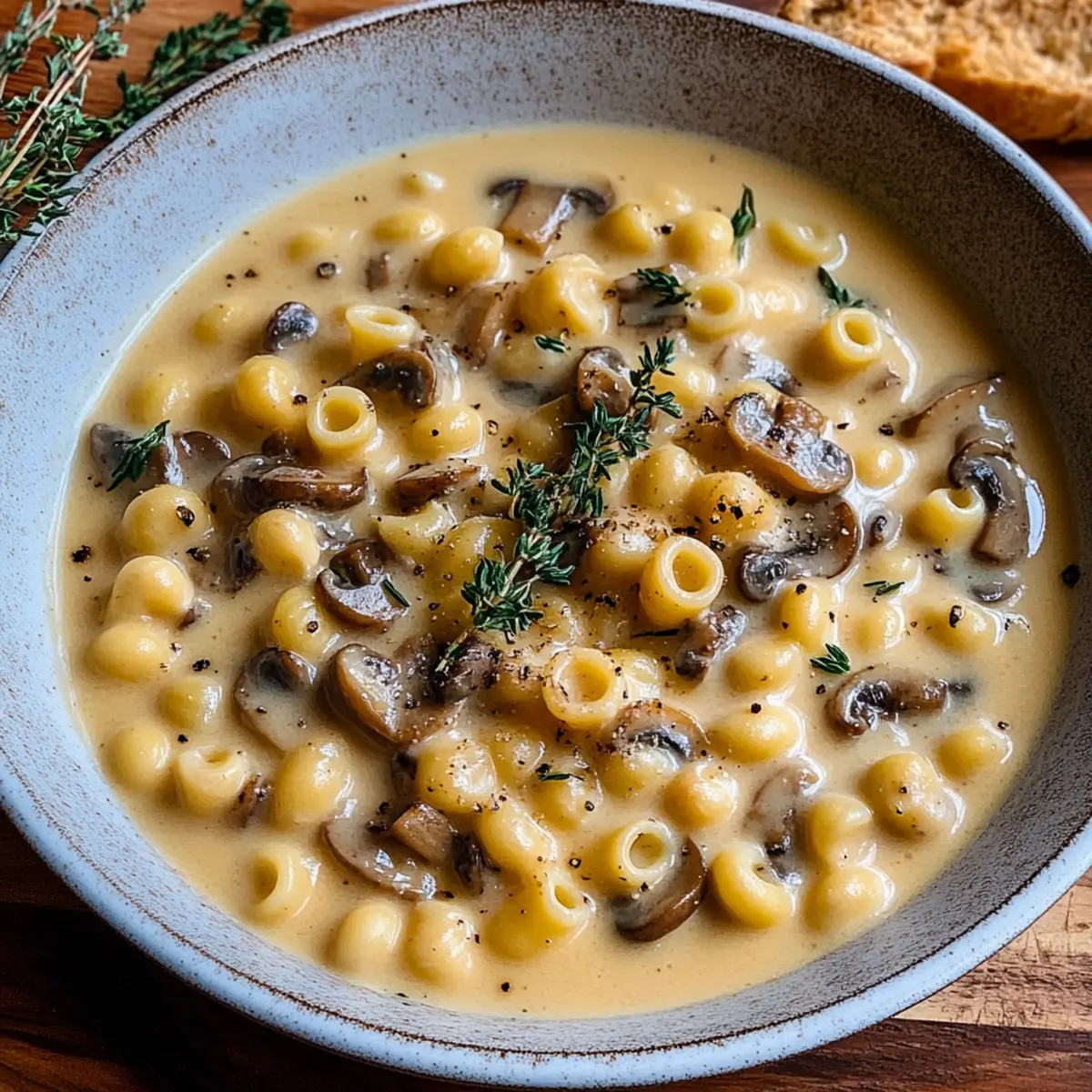 Creamy Mushroom Pasta Soup