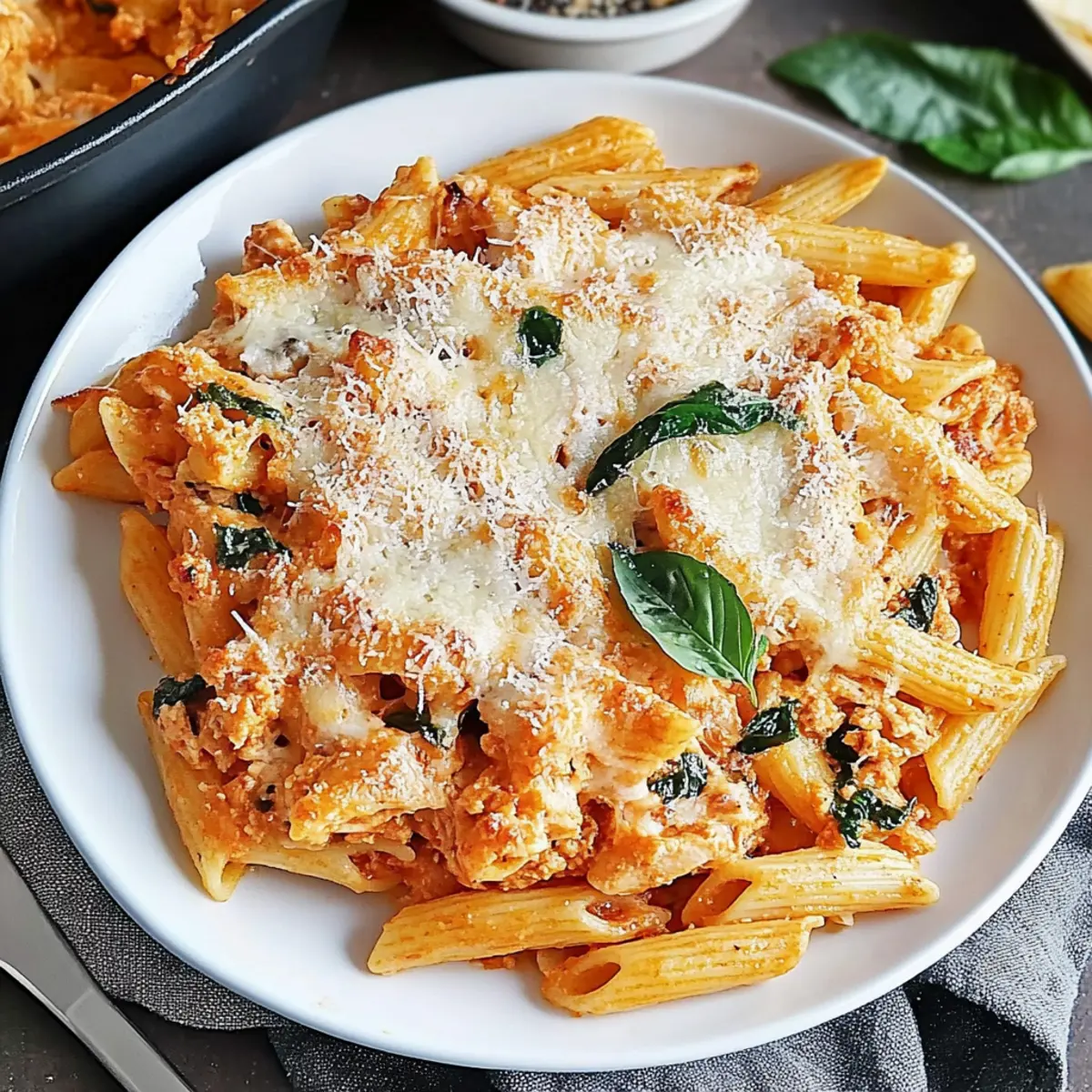 Chicken Parmesan Baked Pasta