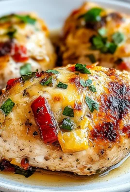 Roasted Peppers and Asiago Stuffed Chicken Breasts