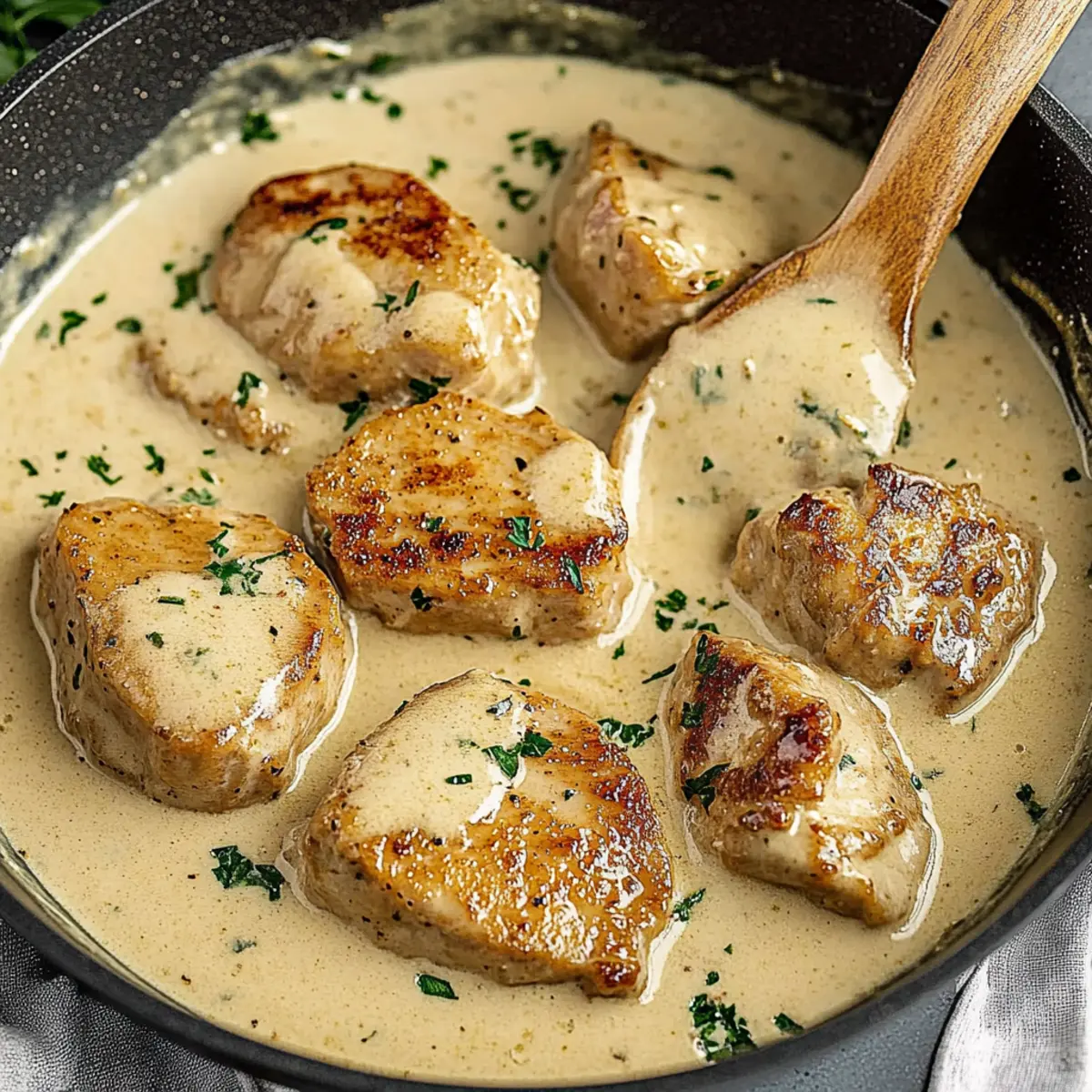Creamy Garlic Pork Medallions