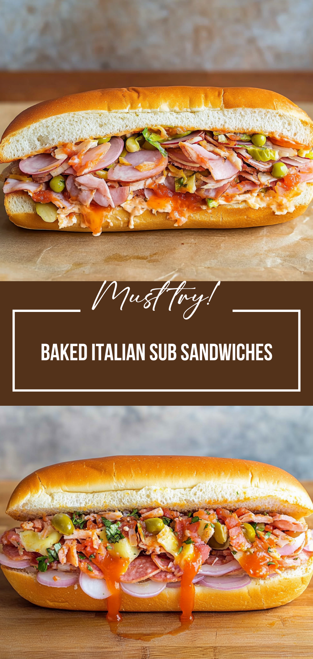 Baked Italian Sub Sandwiches