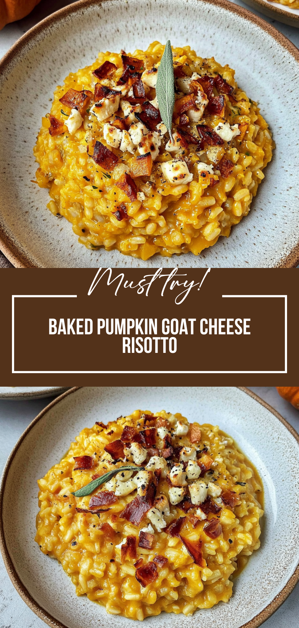 Baked Pumpkin Goat Cheese Risotto