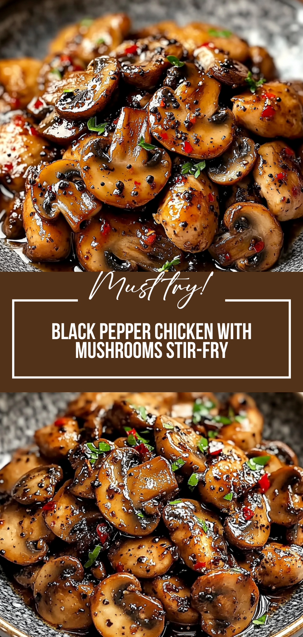 Black Pepper Chicken with Mushrooms