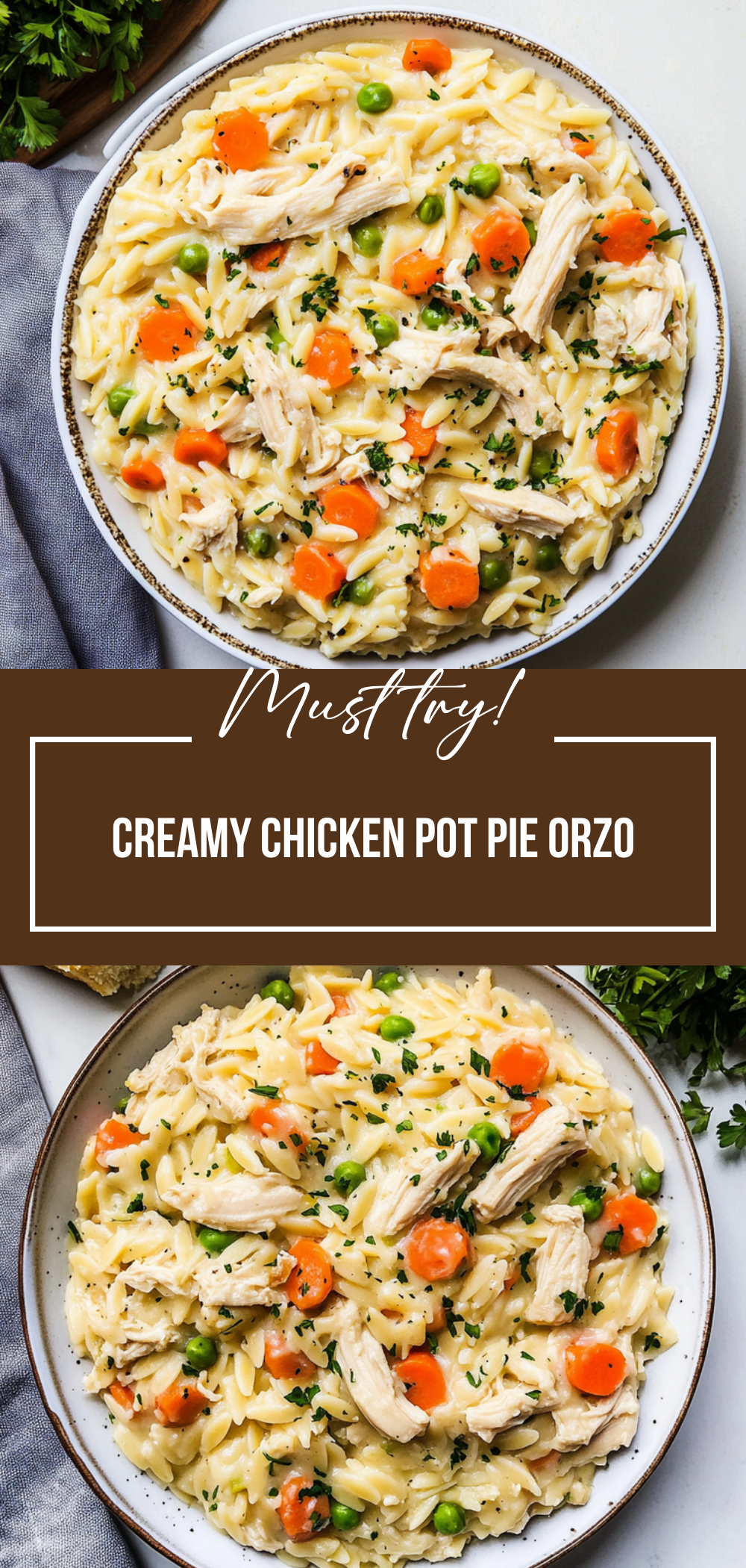 Creamy Chicken Pot Pie Orzo