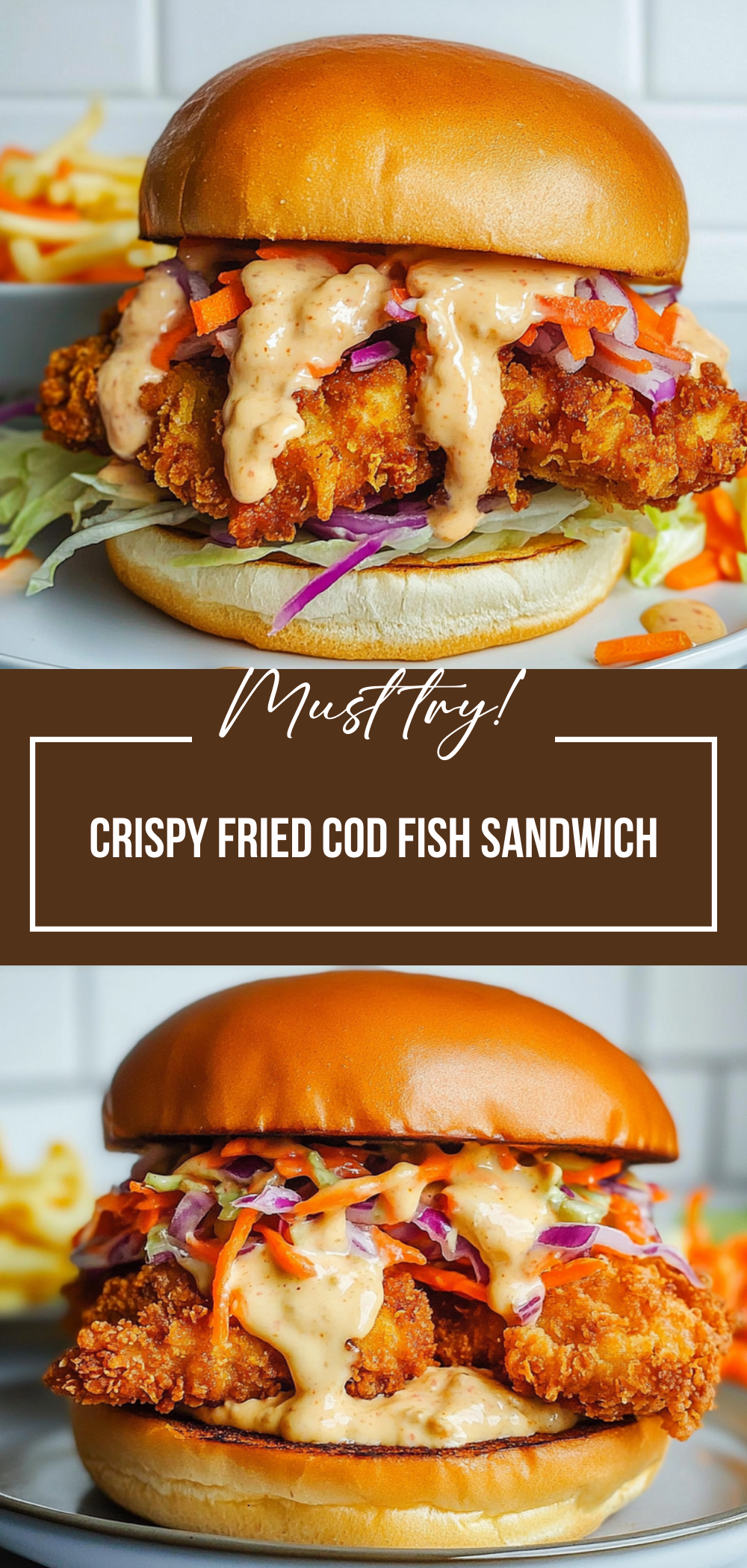 Crispy Fried Cod Fish Sandwich