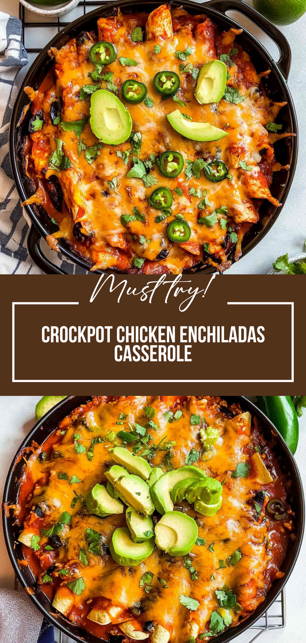 Crockpot Chicken Enchiladas Casserole
