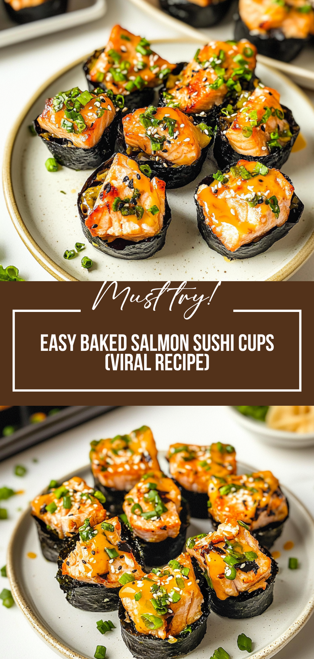 Easy Baked Salmon Sushi Cups (Viral Recipe)
