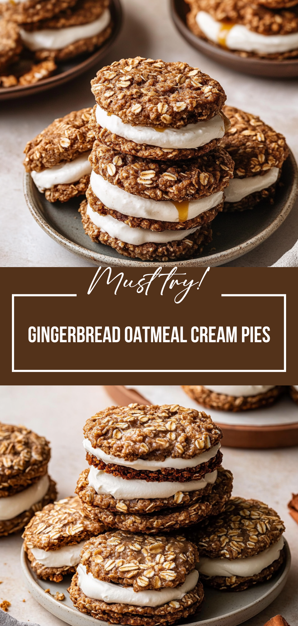 Gingerbread Oatmeal Cream Pies