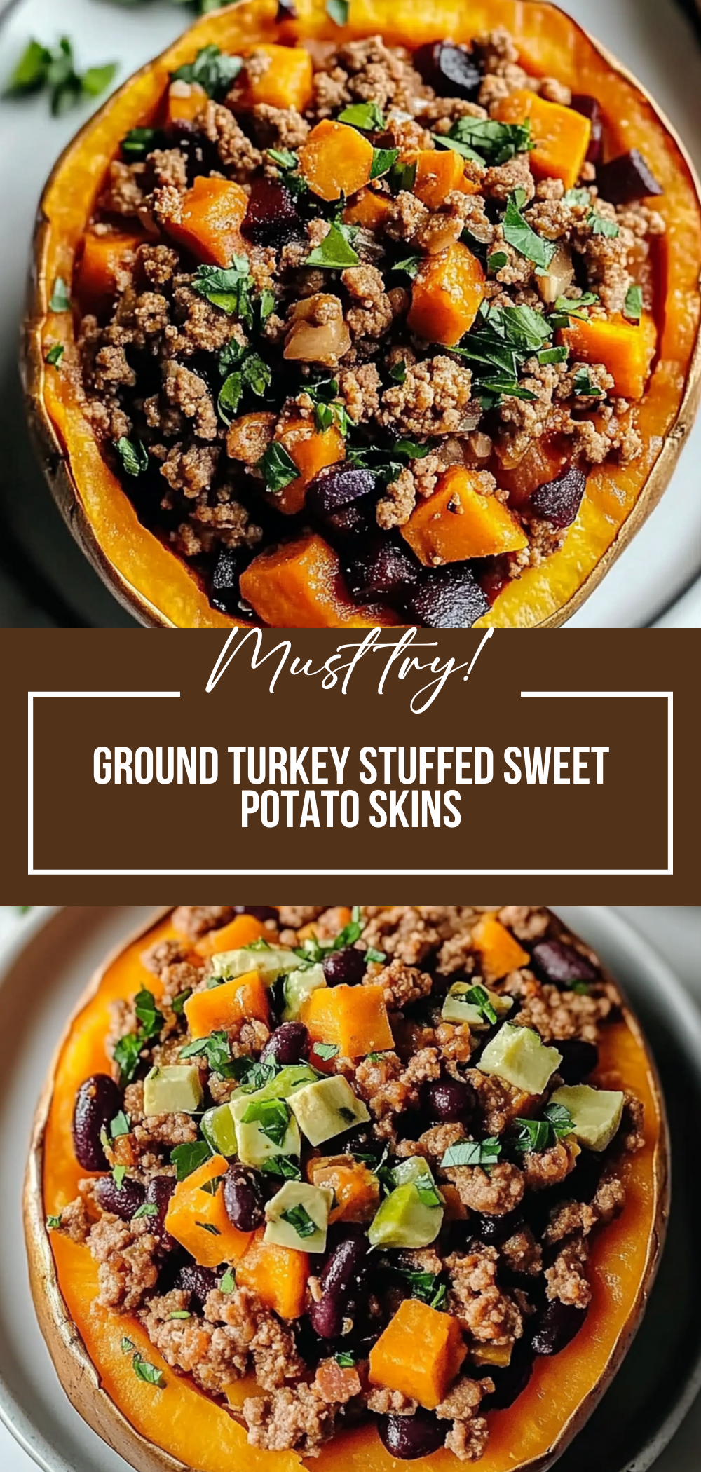 Ground Turkey Stuffed Sweet Potato