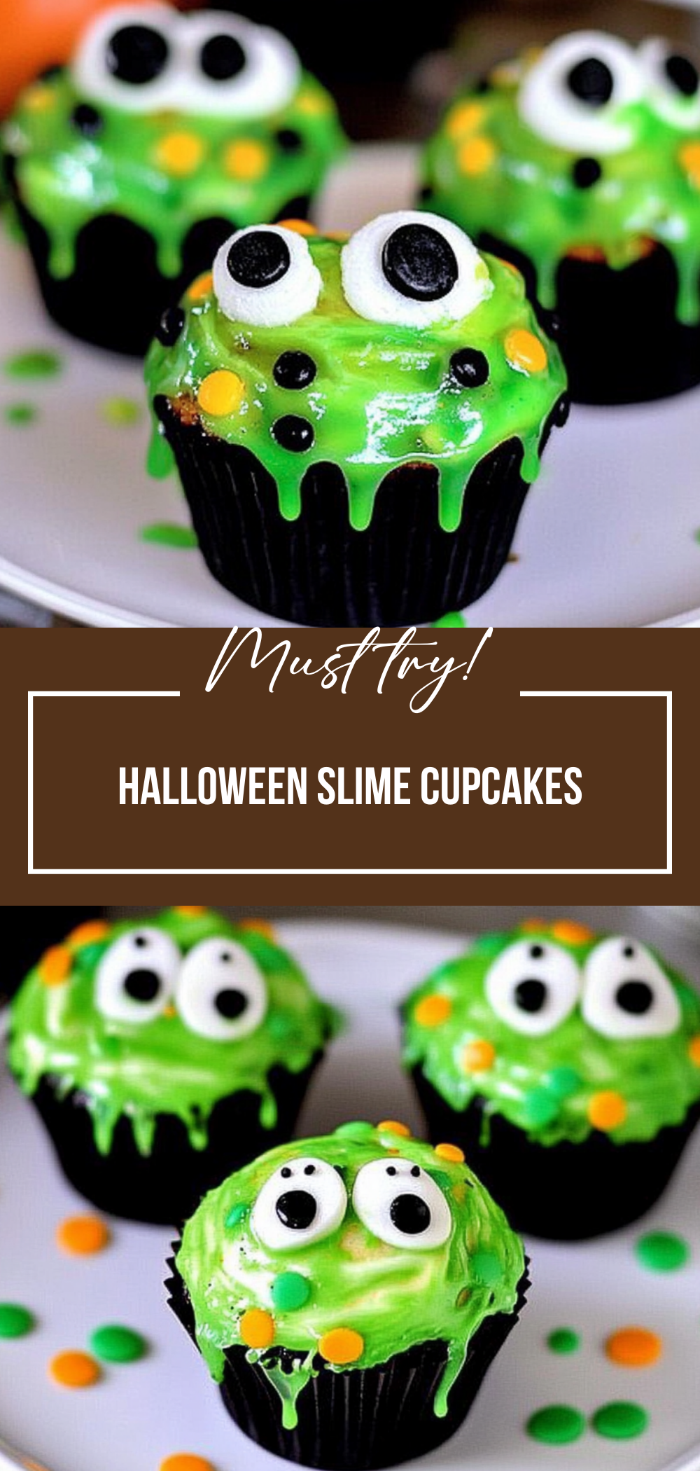 Halloween Slime Cupcakes