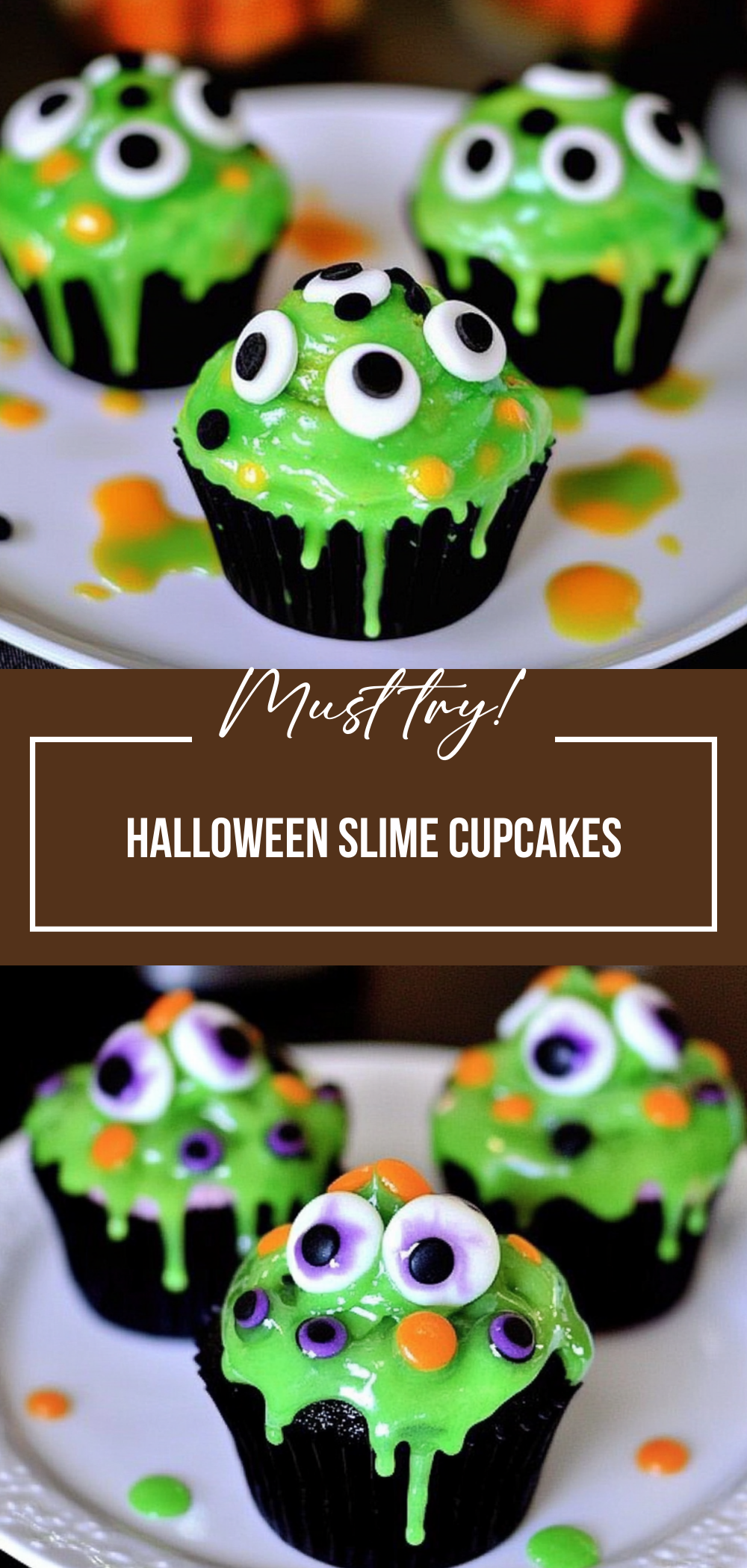 Halloween Slime Cupcakes
