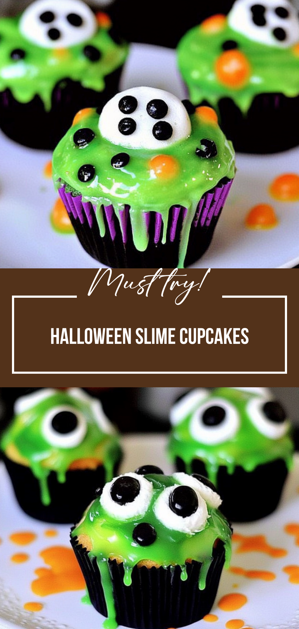 Halloween Slime Cupcakes