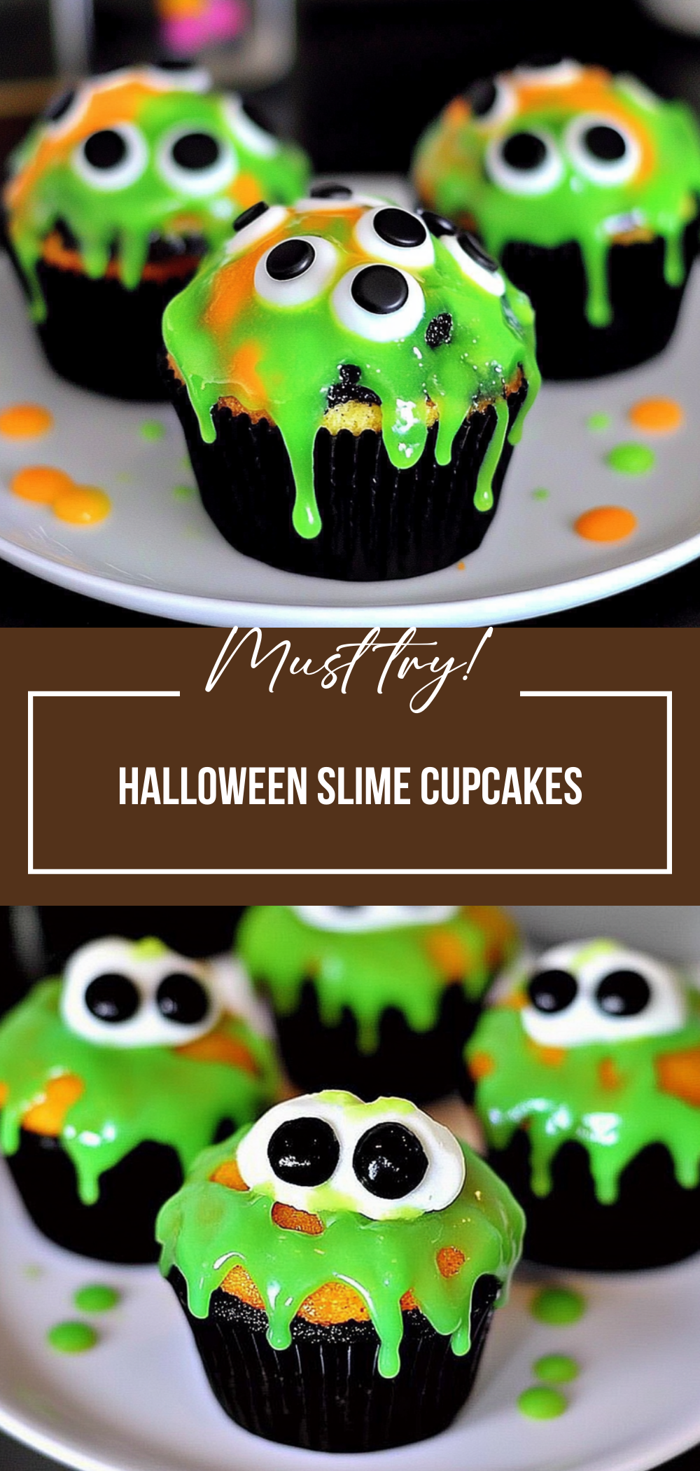 Halloween Slime Cupcakes
