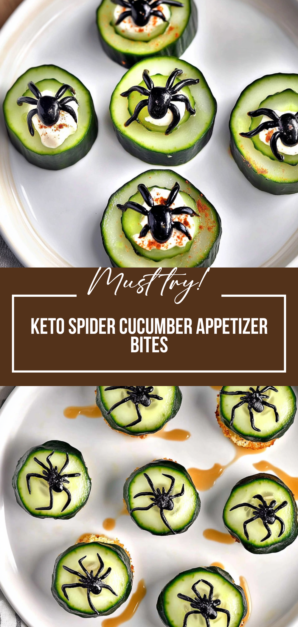 Keto Spider Cucumber Appetizer Bites