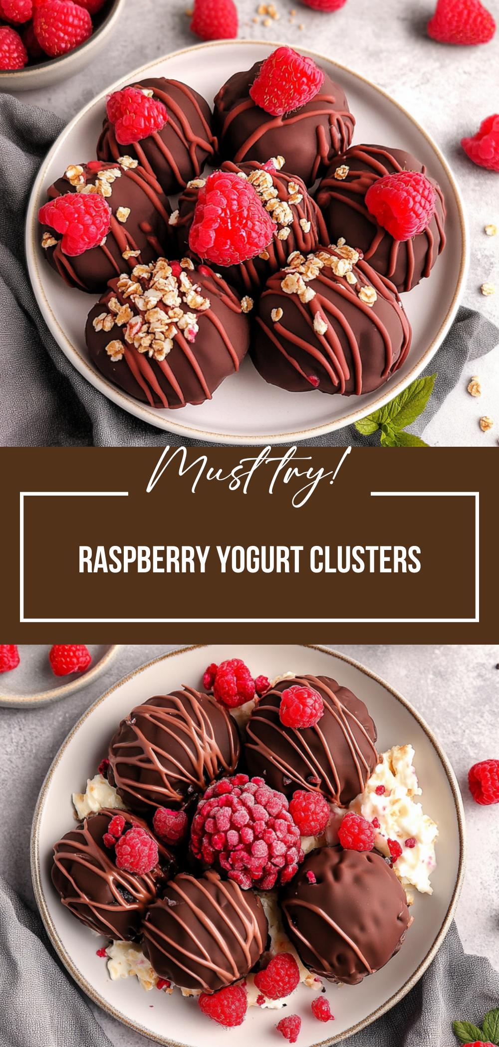 Raspberry Yogurt Clusters