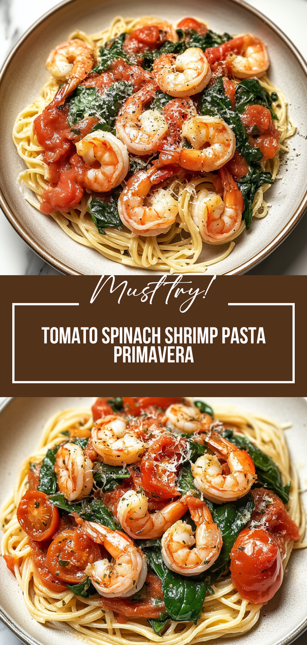 Tomato Spinach Shrimp Pasta
