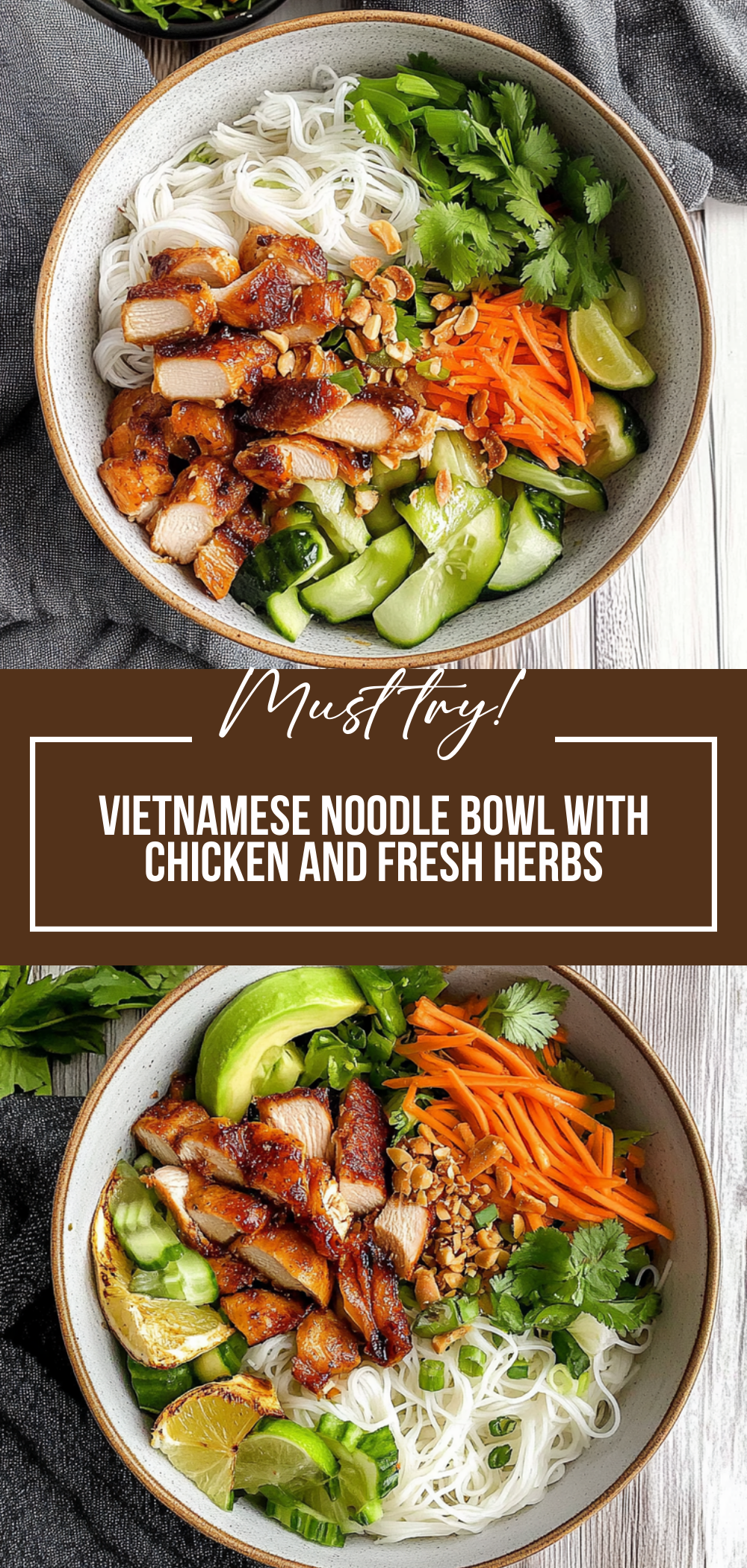 Vietnamese Noodle Bowl with Chicken