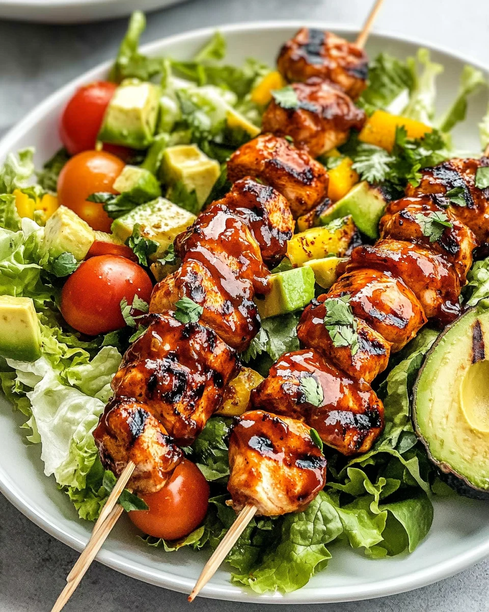 BBQ Chicken Skewer Salad