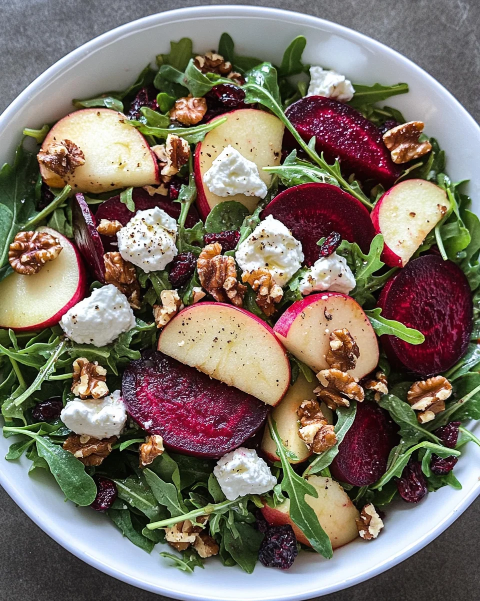 Beet and Goat Cheese Arugula Salad