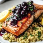 Blueberry Glazed Salmon with Lemon Herb Couscous