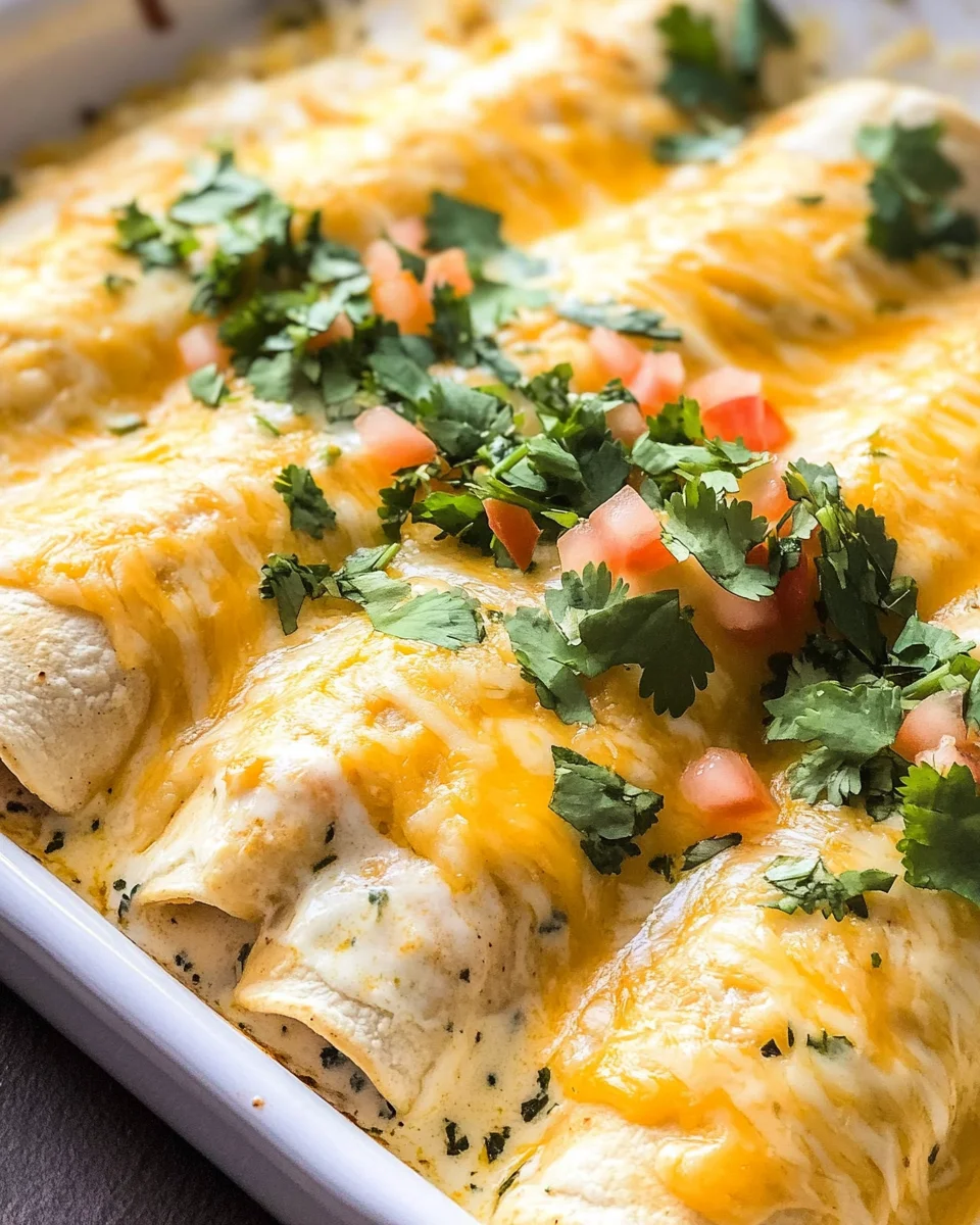 Chicken Enchiladas with Sour Cream White Sauce