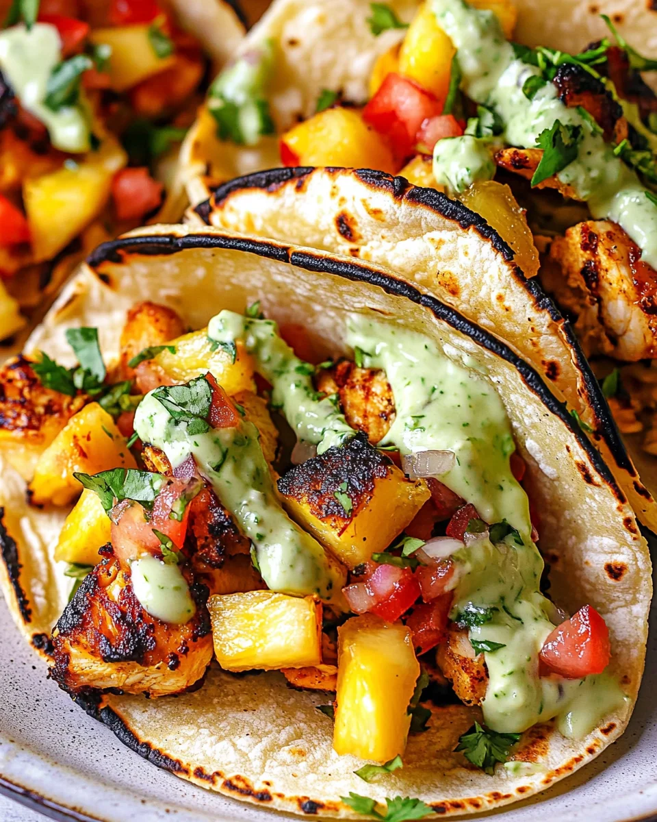 Chili Lime Chicken Tacos with Grilled Pineapple Salsa