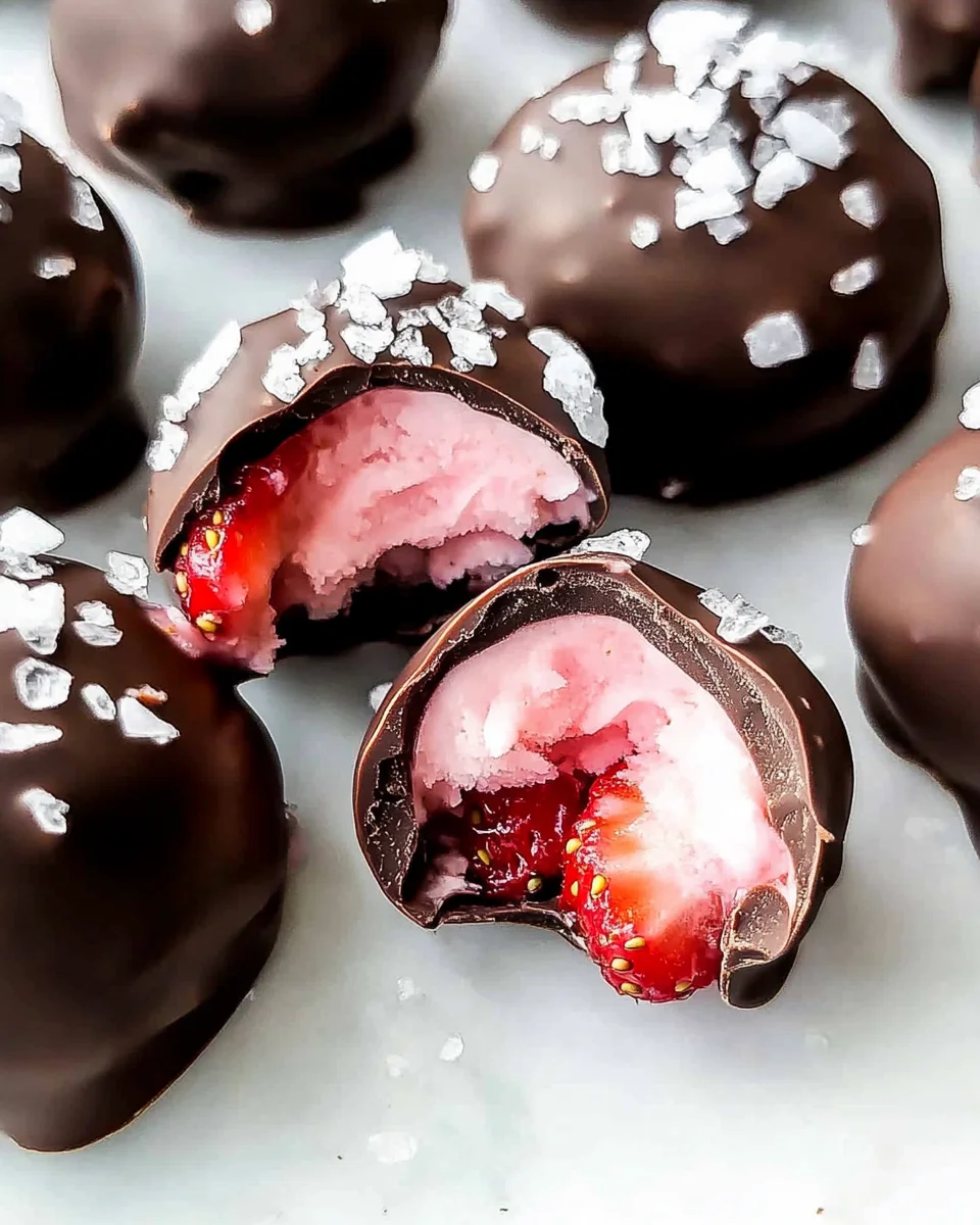 Chocolate Strawberry Frozen Yogurt Bites