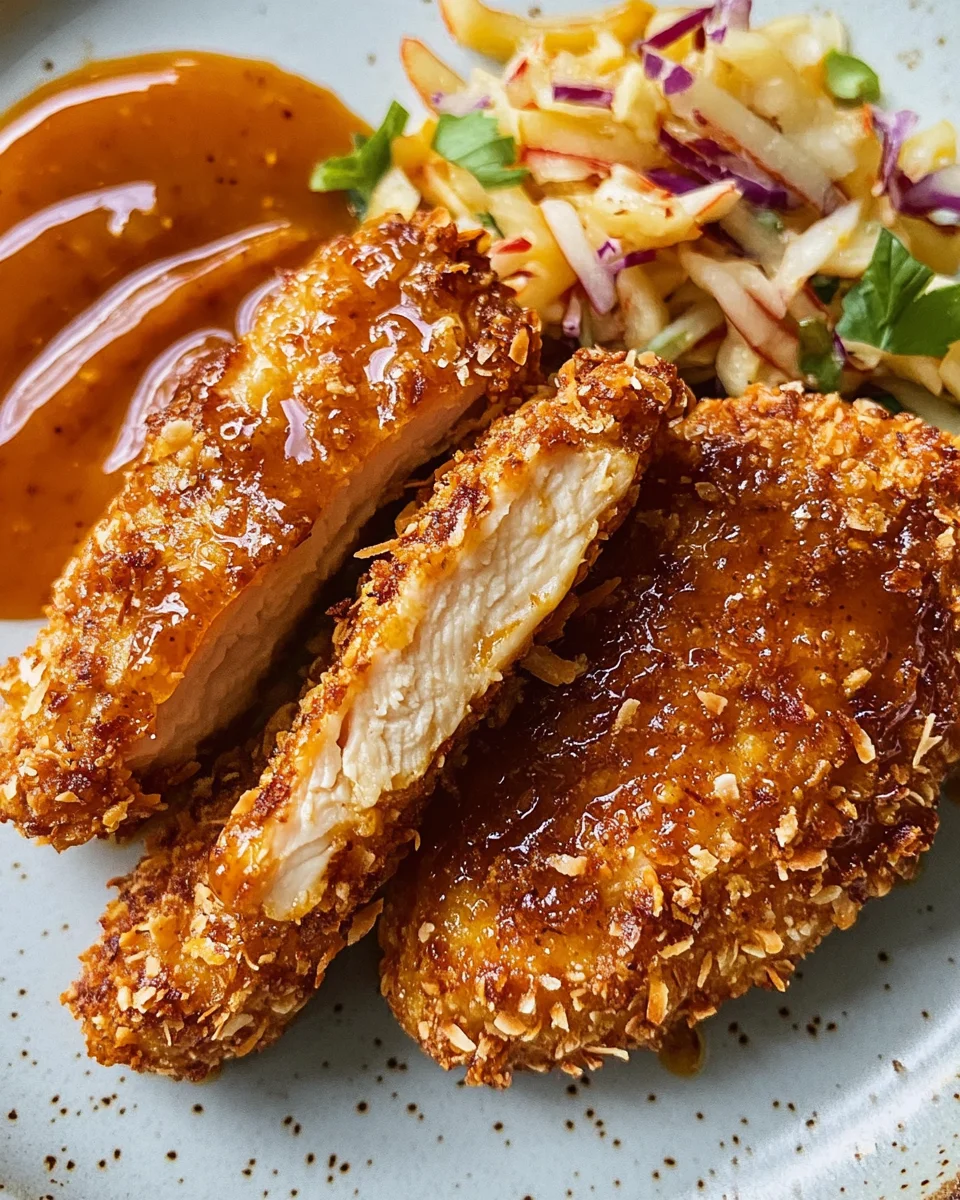 Coconut Chicken with Apricot Sauce