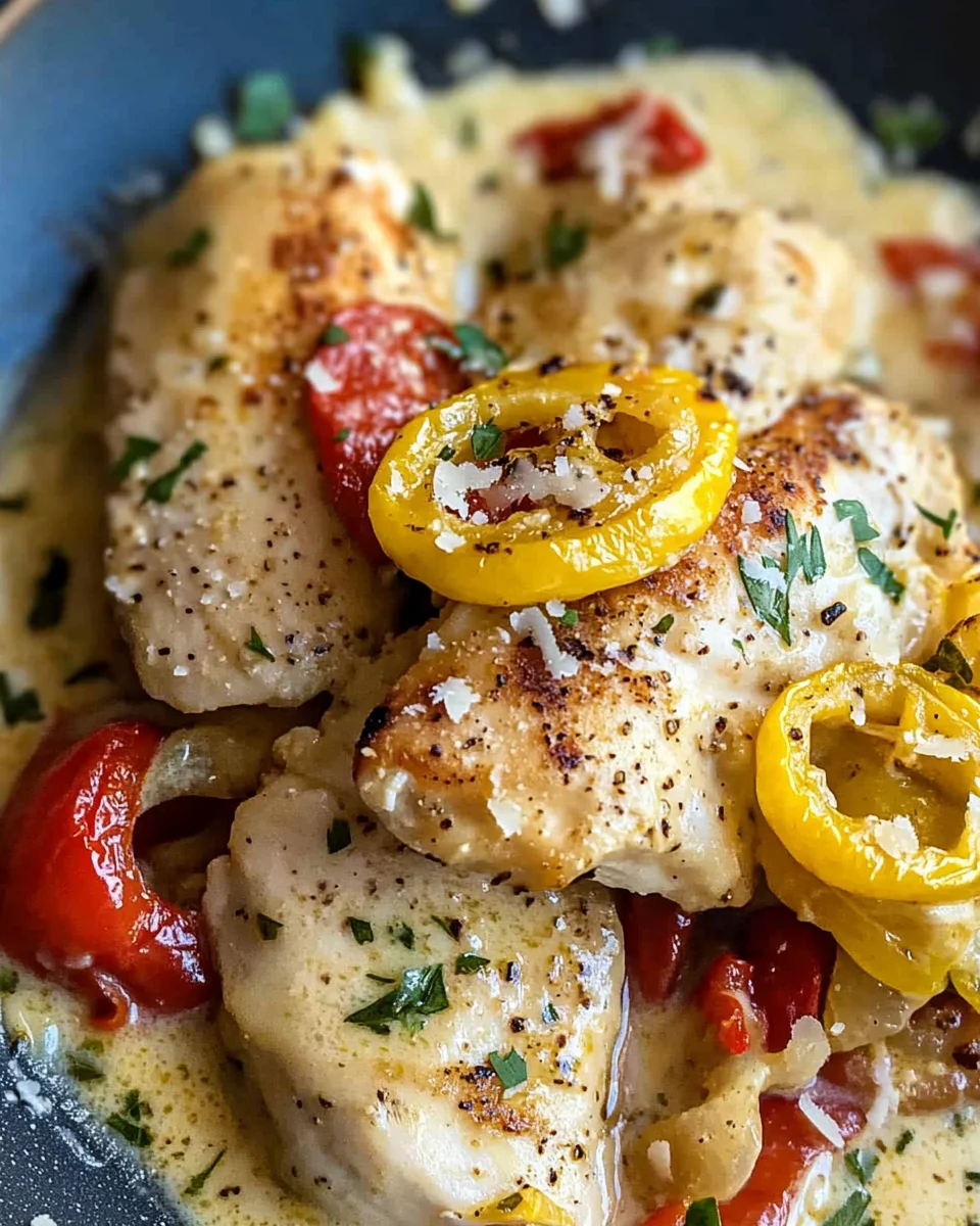 Creamy Pepperoncini Chicken Skillet