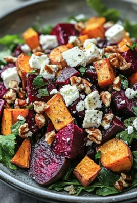 Creamy Roasted Beet Salad with Sweet Potato & Feta