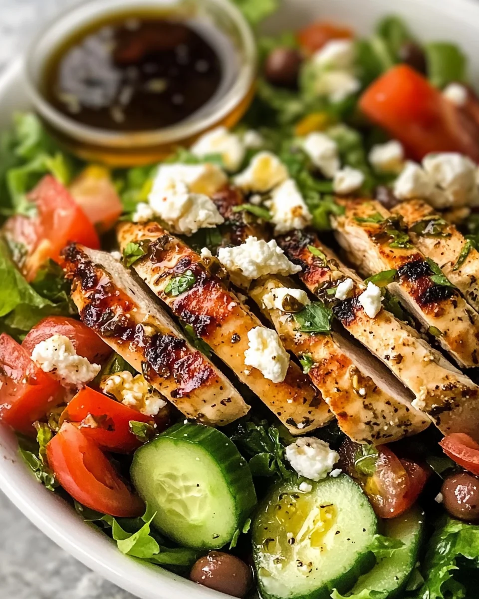 Easy Greek Salad with Chicken