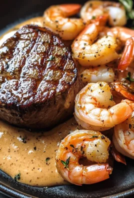 Filet Mignon with Shrimp and Lobster Cream Sauce delights!