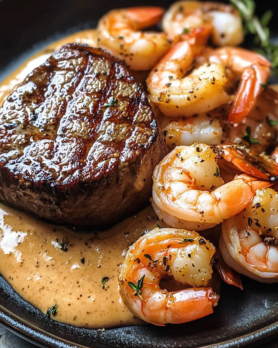 Filet Mignon with Shrimp and Lobster Cream Sauce delights!