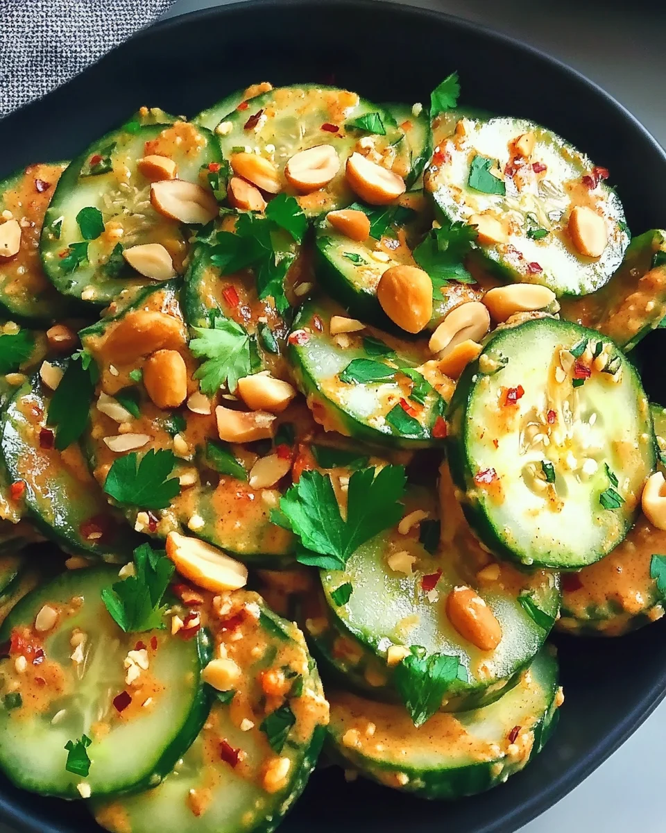 Gluten-Free Spicy Peanut Cucumber Salad - jesslovescooking