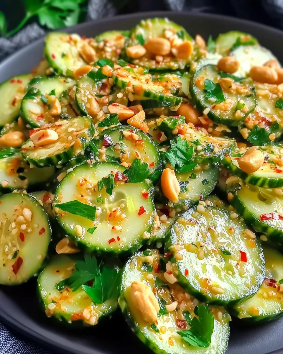 Gluten-Free Spicy Peanut Cucumber Salad - jesslovescooking