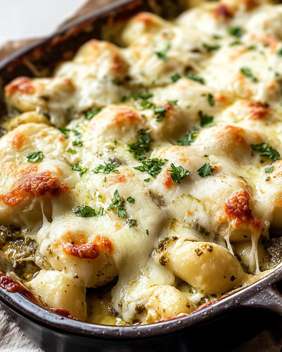 Pesto Chicken Gnocchi Bake