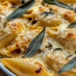 Pumpkin & Gouda Stuffed Shells With Brown Butter & Sage Alfredo Sauce