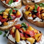 Quick Peach Bruschetta with Whipped Ricotta