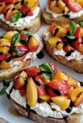 Quick Peach Bruschetta with Whipped Ricotta