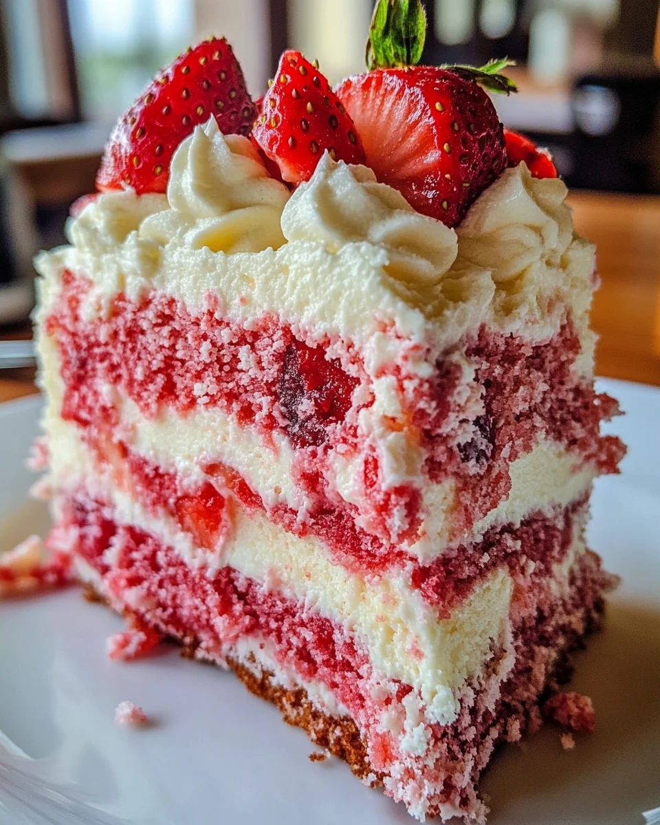 Strawberry Earthquake Cake