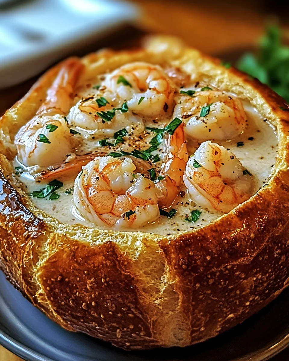 Stuffed Seafood Soup Bread Bowl
