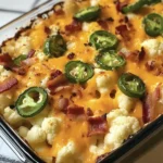 Tasty Jalapeno Popper Cauliflower Casserole